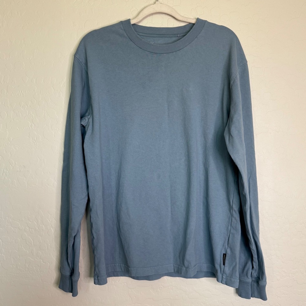 Outerknown Organic Cotton Shirt M Blue Good Big Heavy Tee Long Sleeve Gorpcore